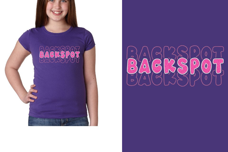 BACKSPOT 3-lines glitter rhinestones Girls' Princess T-Shirt