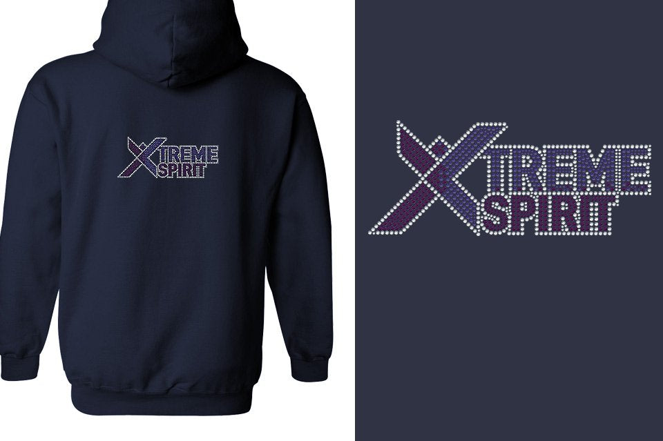 Rhinestones XTREME SPIRIT logo stones Unisex Zip Hoodie