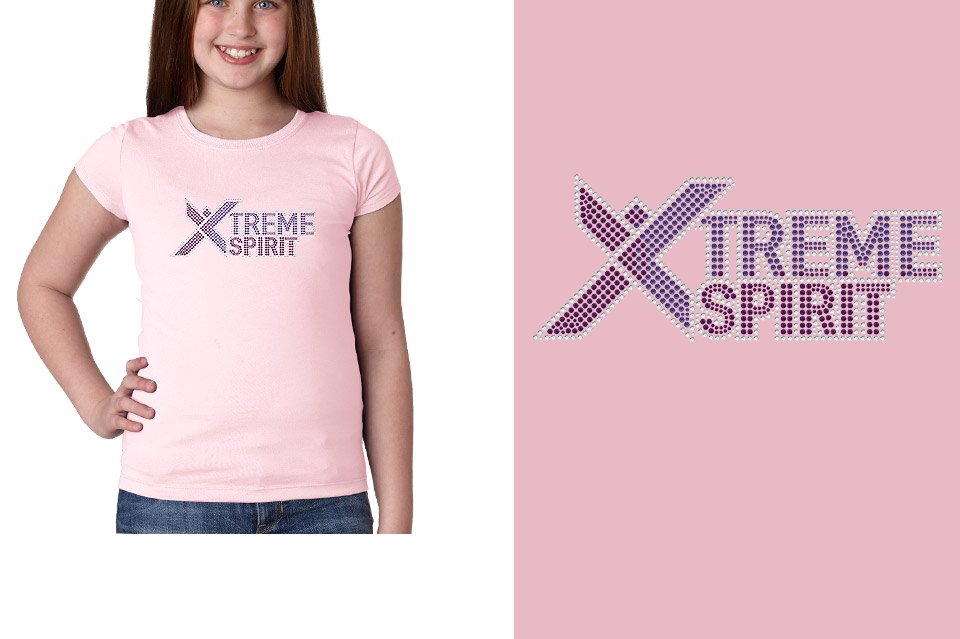 Rhinestones XTREME SPIRIT logo stones Girls' Princess T-Shirt