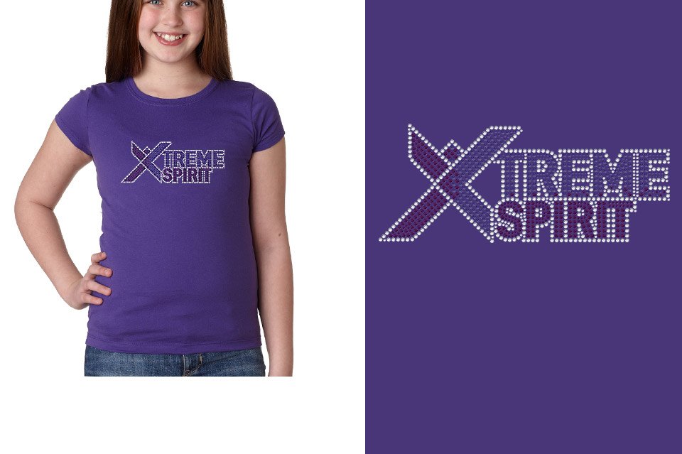 Rhinestones XTREME SPIRIT logo stones Girls' Princess T-Shirt