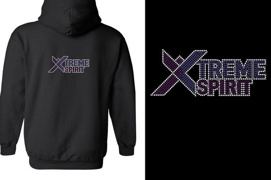 Rhinestones XTREME SPIRIT logo stones Unisex Zip Hoodie